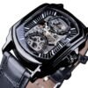 Men's Casual Watch Fashion Automatic Square Hollow Mechanical Watch Watch - Image 2