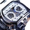 Men's Casual Watch Fashion Automatic Square Hollow Mechanical Watch Watch - Image 3