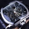 Men's Casual Watch Fashion Automatic Square Hollow Mechanical Watch Watch - Image 4