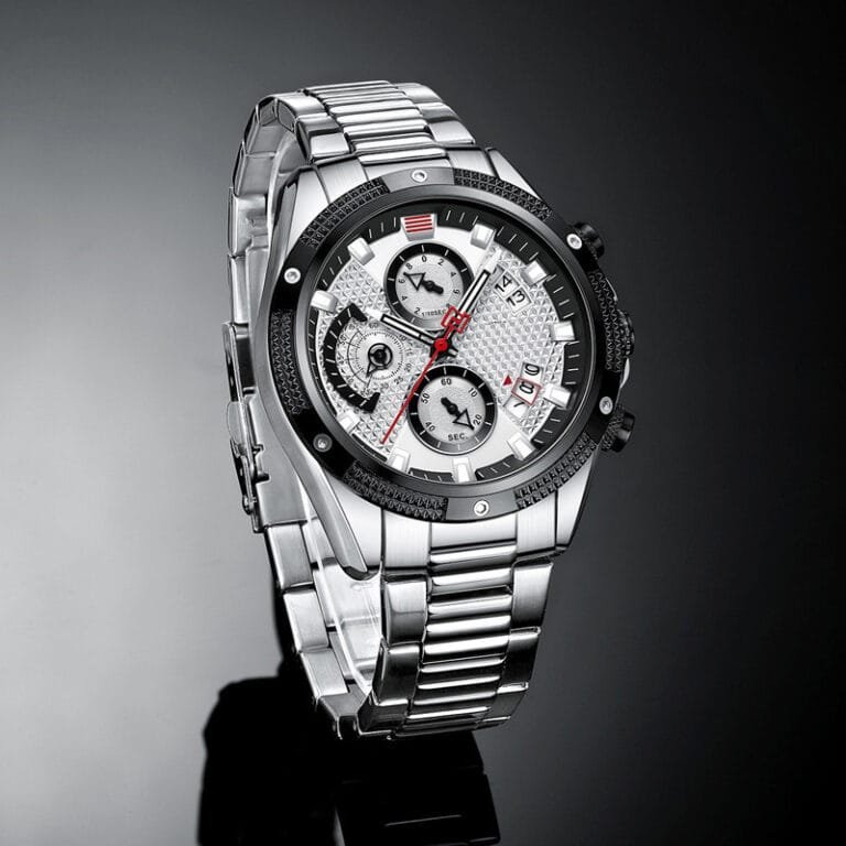 Men’s Fashion Sports Waterproof Multifunctional Large Dial Quartz Watch