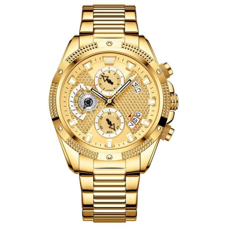 Men’s Fashion Sports Waterproof Multifunctional Large Dial Quartz Watch