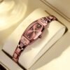 Women's Fashion Diamond Set Tungsten Steel Retro Tonneau Type Quartz Watch - Image 3