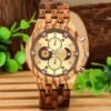 New Multi-functional Calendar Full Wood Band Quartz Watch - Image 8
