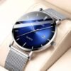 Blue Light Ultra-thin Fashion Men's Waterproof Quartz Watch - Image 2