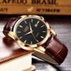 New Men's Quartz Watch Single Calendar Three Needle Leather Belt Waterproof - Image 3