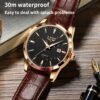 New Men's Quartz Watch Single Calendar Three Needle Leather Belt Waterproof - Image 4