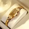 Women's Fashion Diamond Set Tungsten Steel Retro Tonneau Type Quartz Watch - Image 5