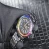 Stainless Steel Black Colored Diamond Fully Automatic Mechanical Watch - Image 4