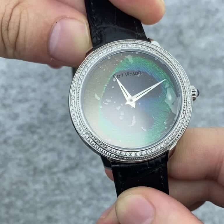 Women’s Feather Dial Waterproof Belt Watch