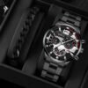 2pcs Men's New Popular Steel Strip Fashion Business Three Eye Quartz Watch Bracelet Set Valentine's Day Gifts - Image 3