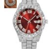 Hot Men's Steel Belt Hip Hop Roman Scale Diamond Quartz Watch - Image 4