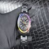 Stainless Steel Black Colored Diamond Fully Automatic Mechanical Watch - Image 2