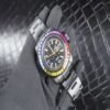 Stainless Steel Black Colored Diamond Fully Automatic Mechanical Watch - Image 3