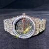Hip Hop Full Square Diamond Luminous Hollow Mechanical Watch - Image 4